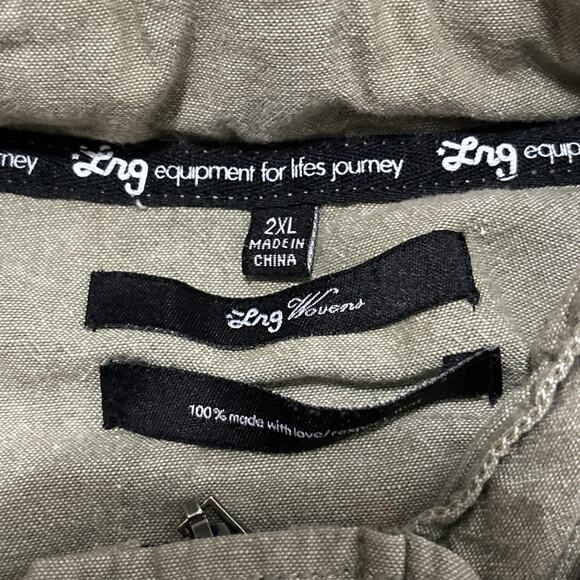 LRG Lifted Research Group Woven Jacket Mens 2XL Hooded Zip Up Snap Green - Picture 5 of 7